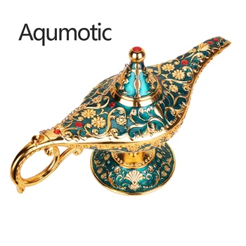 

Aqumotic Good Alad Din's Lamp Teapot about 22cm Large Arab Wishing Parts Retro Aladin Style Home Decoration Style Craft Ornamen