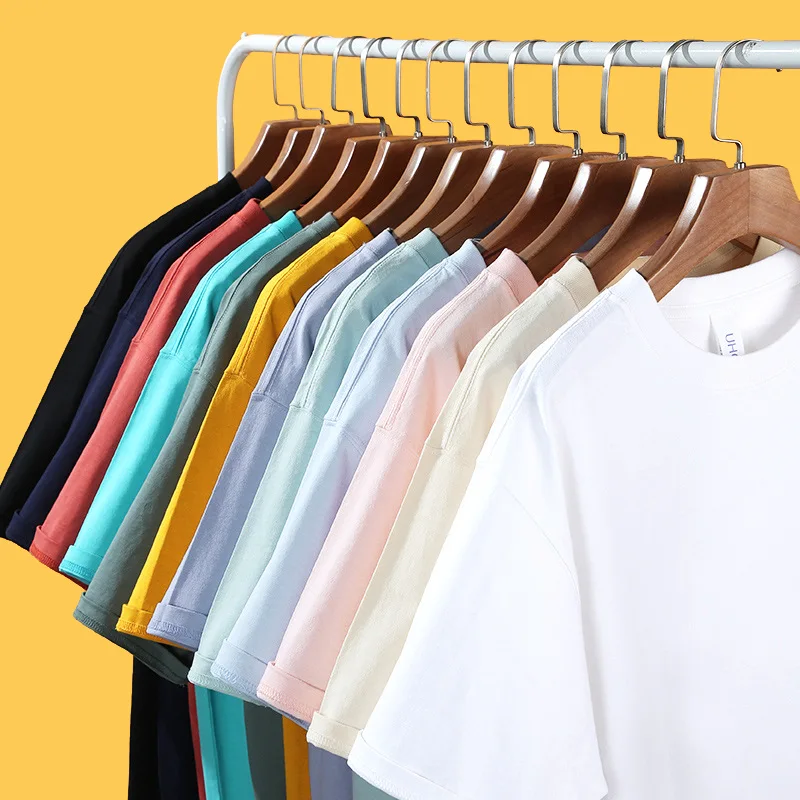 2021 New Solid color T Shirt Mens Tshirts Unisex Summer Basic Soft Round Neck Cotton Short Sleeve Tshirt Men Tops Oversized Tee