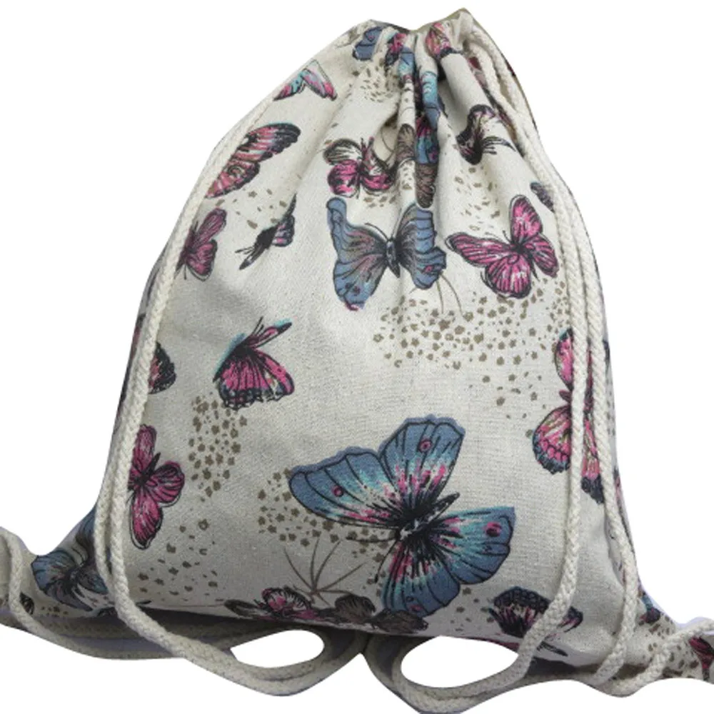 Сумка на шнурке милые унисекс рюкзаки Ретро сумка на шнурке с рисунком Рюкзак милые 3D Crazy Head Печатные мешки с Кулиской# YY - Цвет: C
