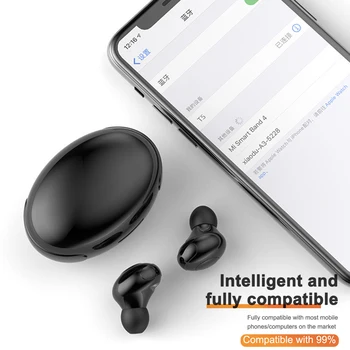 

Sports Music Calling Earbuds TWS Waterproof T5 Bluetooth Wireless Earphones for Outdoor Enjoyable Earphone Ornament