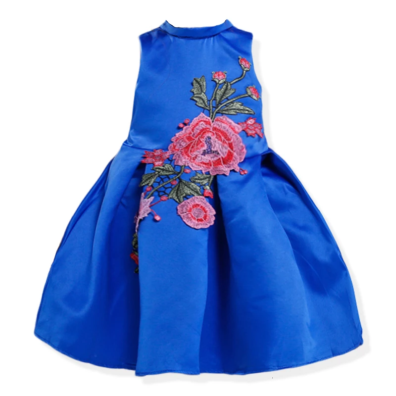 Г. Платье принцессы для девочек детское шифоновое платье с цветами, кружевное вышитое платье-топ на бретелях детская одежда INS для девочек, От 3 до 12 лет - Цвет: 200230 blue