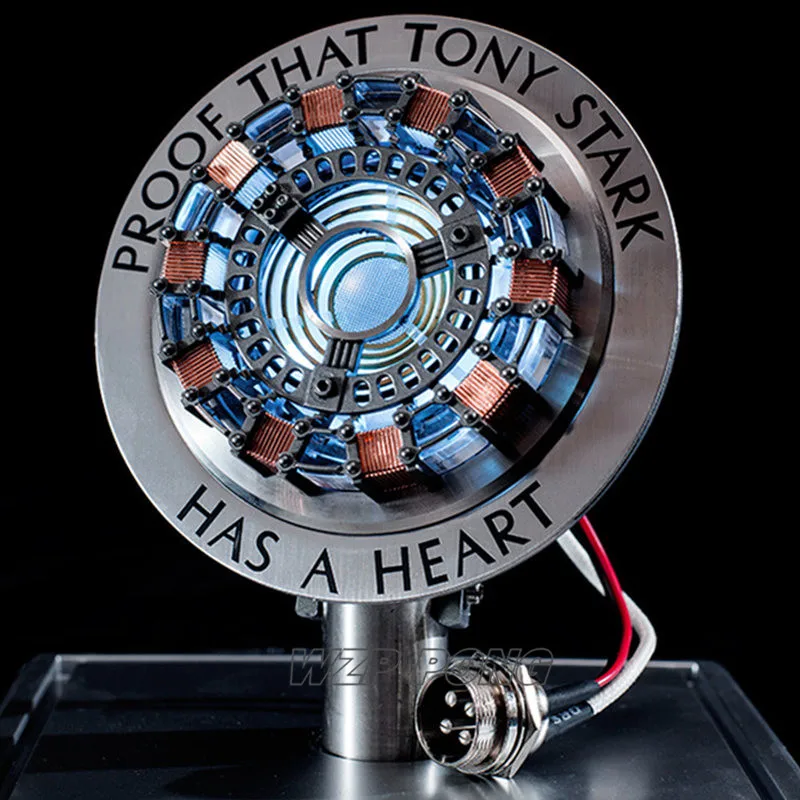 Новые металлические Мстители эндгейм 1:1 Железный человек дуговой реактор модель игрушки дистанционный свет Arc MK2 MK1 Железный человек diy части грудь лампа