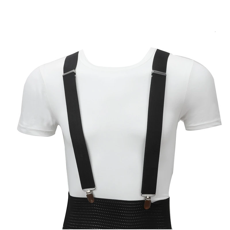 Solid Color Unisex Adult Suspenders Men 3.5cm Width Adjustable Elastic 4 Clips X Back Women Trousers Braces