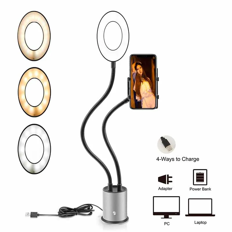 

Multi-function Selfie Ring Light Beauty Mobile Phone Bracket Led Ring Light Selfie Live Broadcast Phone Camera Ring Circle Light