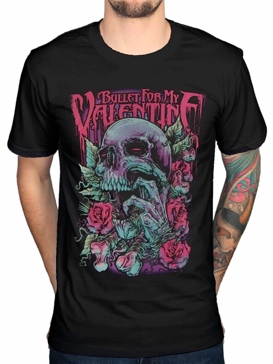 Пуля для My Valentine череп красная футболка с глазами мужчин группа Merch Axewound