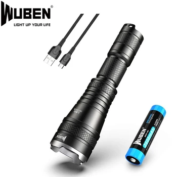 

Wuben L60 Multi-functional Zoomable Tactical Flashlight XPL2-V6 LED max 1200 lumen USB Charging Torch with 18650 battery