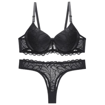 

Yoo-ah Women Plus Size push up Bra Thin Cup B C Simple Daily Brassiere for Big Chest Bra set Large Cup underwear