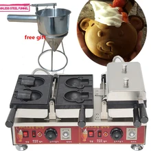 Коммерческий Электрический 4 шт. в форме медведя вафельная машина мороженое тайяки машина
