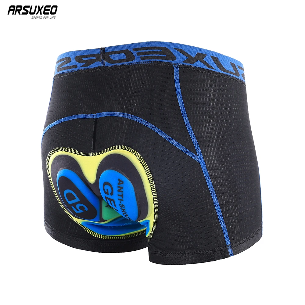 ARSUXEO Upgrade Cycling Shorts 5D Gel Padded Underwear Shockproof Compression Tights Bicycle MTB Riding Underpant | Спорт и