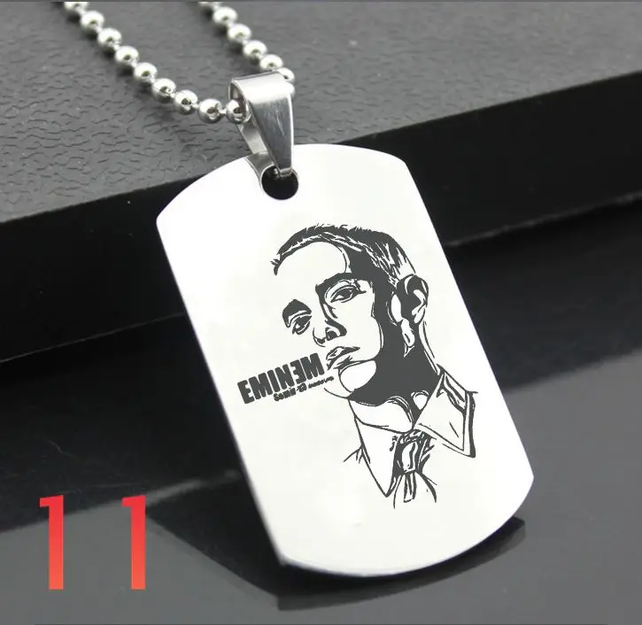 Eminem XH01 классический брелок из нержавеющей стали модные гравировальные бирки стальная подвеска-открытка для ожерелья - Цвет: Светло-зеленый