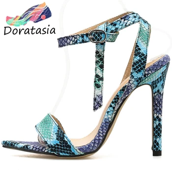 

DORATASIA Cool Super High Thin Heels Party Shoes Unique Summer Date Sandals Women Fashion mixed-color Ins Sandals
