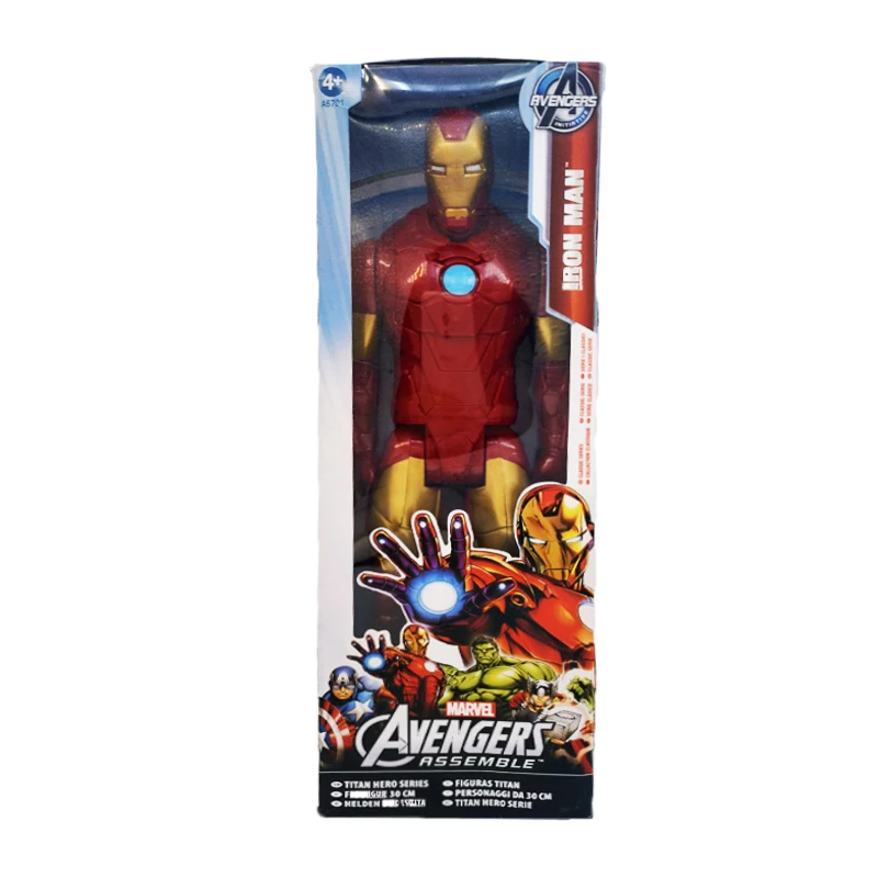 with box 30 см Marvel Мстители эндгейм танос Человек-паук Халк Железный человек Капитан Америка Тор Росомаха фигурка героя игрушки куклы для детей - Цвет: with box