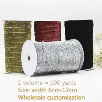 

New 100YD 2cm velvet ribbon garment accessories Ribbon glitter ribbon satin ribbon party gifts Polyester / Cotton wholesale