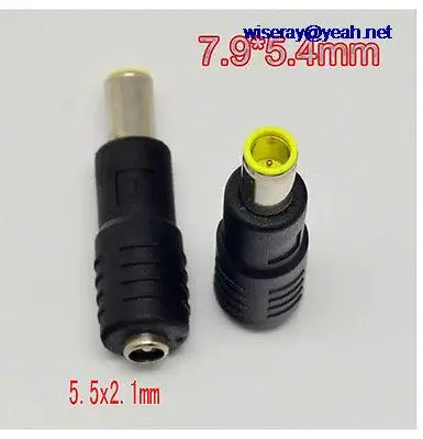 

DHL/EMS 200PC 7.9 x 5.4mm DC Male to 5.5x2.1mm DC Female Power Plug for Lenovo IBM Adapter-A8