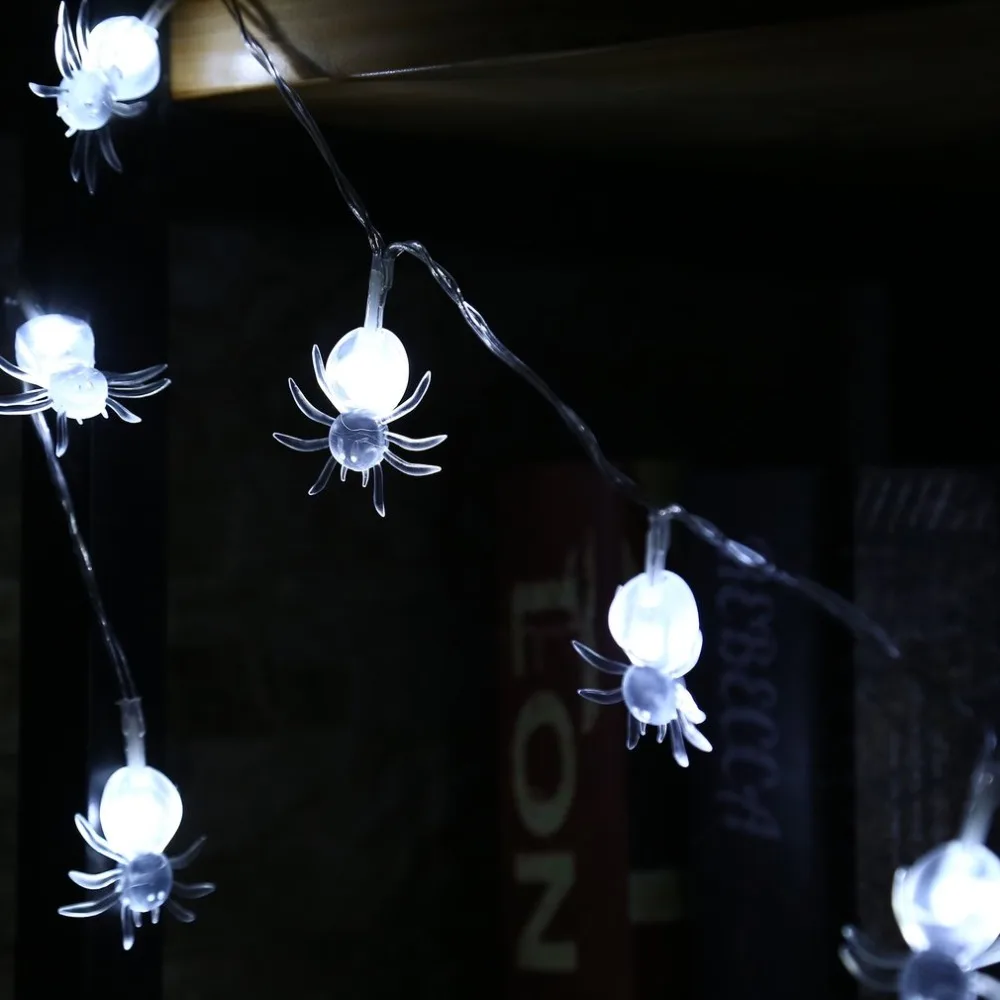 Садовый декоративный светильник-гирлянда s 10 светодиодный Сказочный светильник-паук для улицы, Хэллоуина, Дня благодарения, вечерние, рождественские