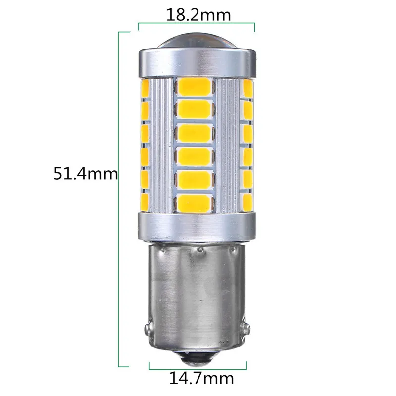 1 шт. 1156 BAU15S PY21W желтые светодиодный лампы 33 5730 SMD боковые габаритные огни
