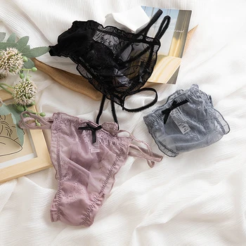 

New Fashion Temptation Ladies Underwear Transparent Seamless Women's Panties Hollow Lace Sexy Thong Women