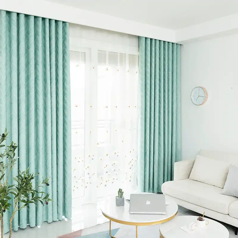 cortinas modernas para sala de estar dormitorio sencillas color rosa gris verde claro verde oscuro cuatro colores opcional tul moderno