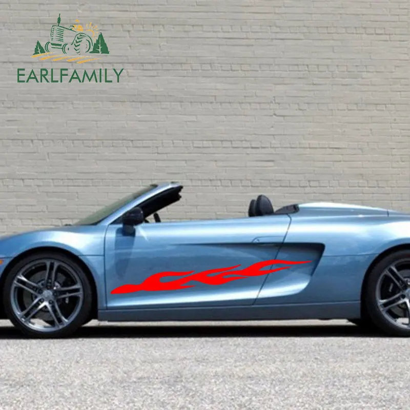 EARLFAMILY 150 см x 14 см 2x автомобильные наклейки s Racing Fire Hot Flames дверная наклейка для грузовика лодки виниловая Автомобильная наклейка с графикой