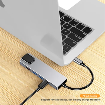 

4K HDMI 1000Mbps RJ45 Adapter Dock USB Hub USB Type C to Multi USB 3.0 Notebook Smartphone Expansion Converter