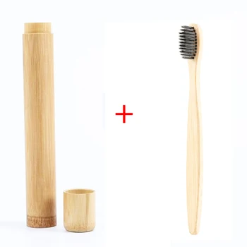 

1pcs Natural Portable Soft Bamboo Toothbrush + Bamboo Toothbrush Box Environmentally Friendly Oral Cleaning Brush Care Tool