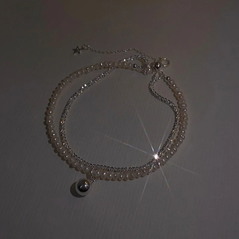 Personality Simple Star Moon Bead Chain Bracelet For Women Fashion Elegant Silver Color Charm Bracelet Female Party Jewelry Gift - Image 5
