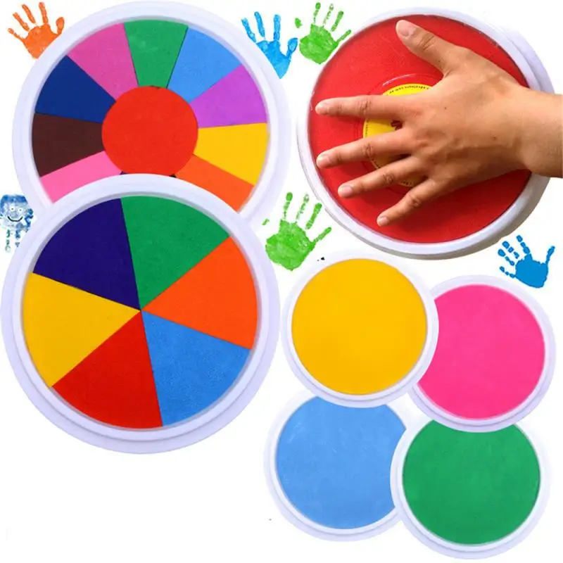 

Easy To Wash Off Children's Finger Inkpad Sponge Inkpad Painting Graffiti Palm Inkpad Education Drawing Toys Colored Mud