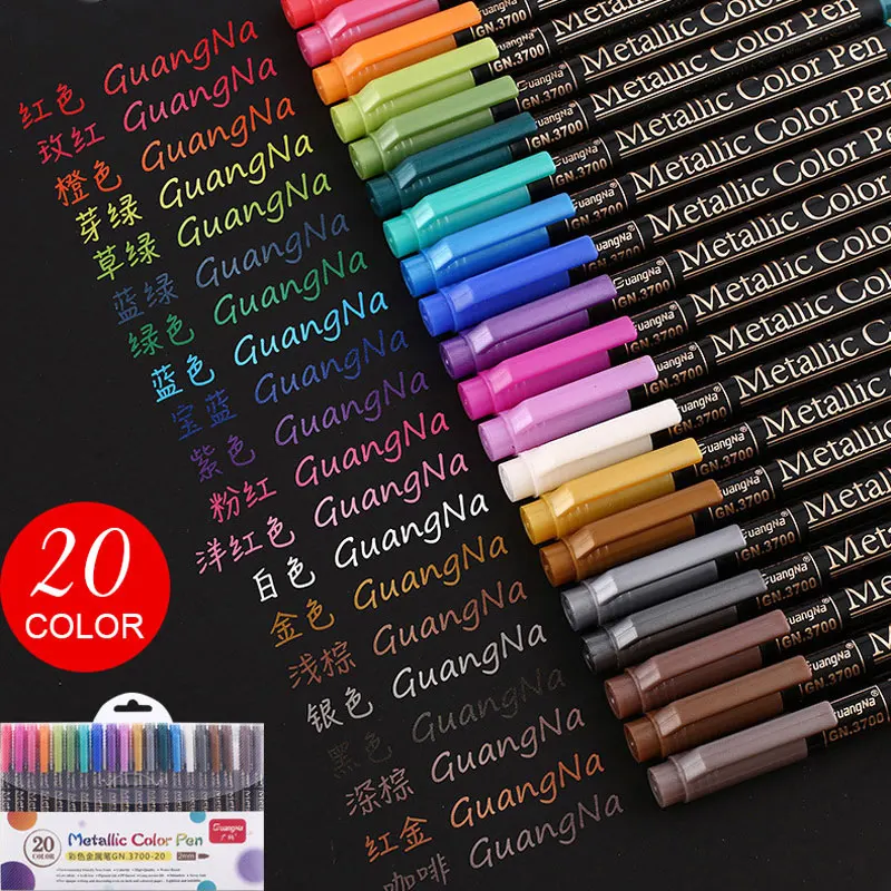 GN 12/20 color new generation metallic color paint marker pen student art painting soft head hard head felt pen art stationery