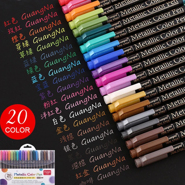 Metallic Marker Pen 10 Color 2.0mm Tip Metallic Pen Art Marker for  Calligraphy Lettering Black Paper Rock Painting Paint Marker - AliExpress