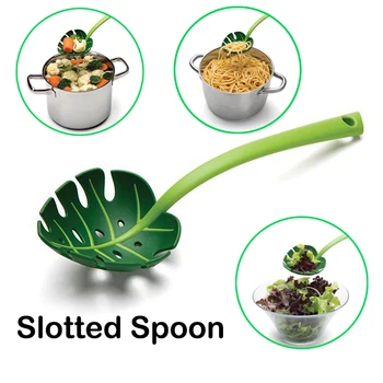 

ABS Creative Monstera Leaf Design Slotted Spoon Multifunctional Pasta Noodle Jungle Spoon Pasta Scoop colander Kitchen Gadget