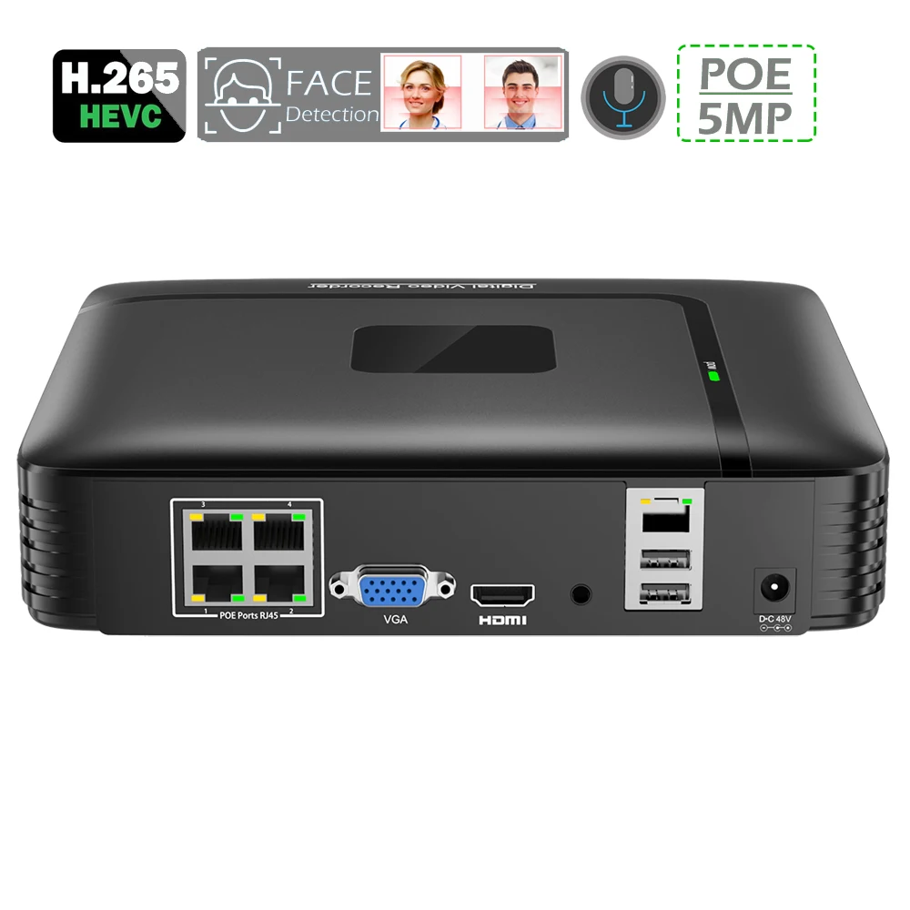 Камера видеонаблюдения 48 В PoE HI3536 для H.264 H.265 IP 3 5ch4channel NVR 5 Мп CCTV HDD в POE мм аудио