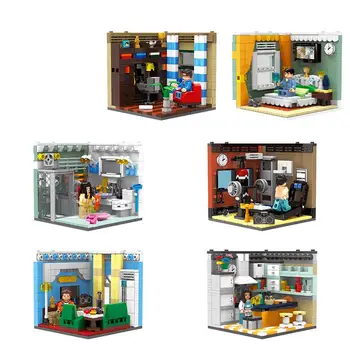 

MOC City Home Decor Accessories Bricks Kitchen GYM Bathroom Study Living Room Building Blocks DIY Kids Toys For Children