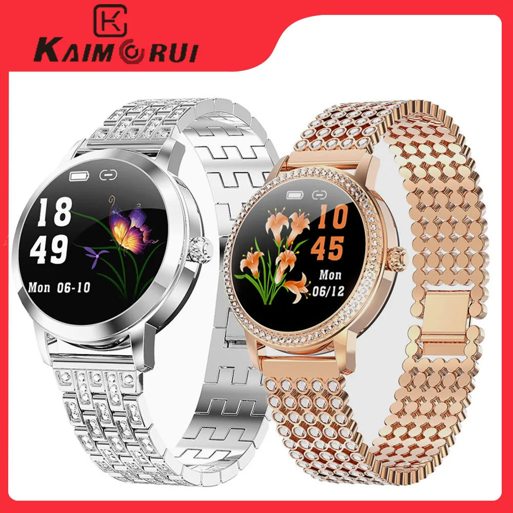 نسخة مطورة IP68 مقاوم للماء ساعة ذكية النساء معدل ضربات القلب المقتفي الرياضة Smartwatch سوار لياقة بدنية ربط أندرويد IOS