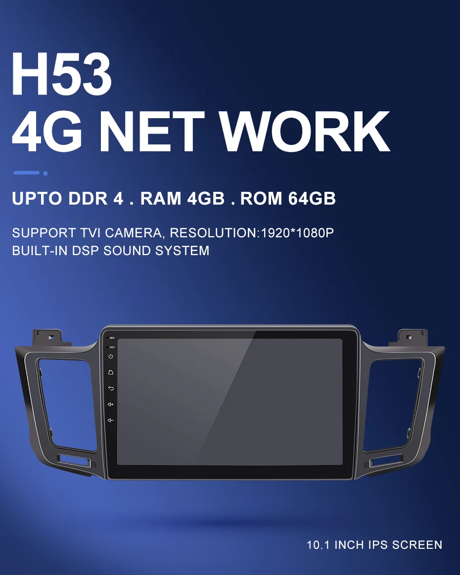 Perfect Isudar H53 4G Android 1 Din Auto Radio For Toyota/RAV4 RAV 4 2013- Car Multimedia 8 Core RAM 4GB ROM 64GB GPS DVR Camera IPS FM 2