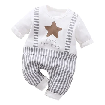 

hilittlekids Autumn Baby Boy Casual Romper Infant Stripe Print Long Sleeve Children suit Jumpsuit Outfits