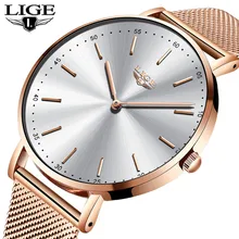 

LIGE New Women Watch Business Quartz Watches Ladies Top Brand Luxury Rose Gold Female Wrist Watch Girl Clock Relogio Feminin
