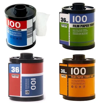 

Unique Tissue Boxes Roll Paper Holder Creative Retro Film Paper Towel Tube Funny Pumping Tray Home Handing Toilet Paper Holder