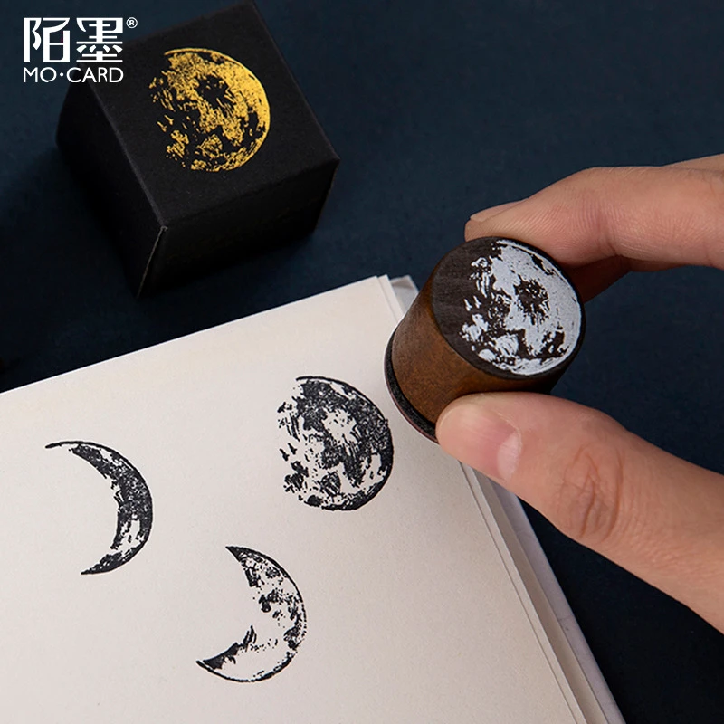 OENY Moon series wood stamp DIY craft Starry sky wooden rubber stamps for scrapbooking stationery scrapbooking  standard stamp