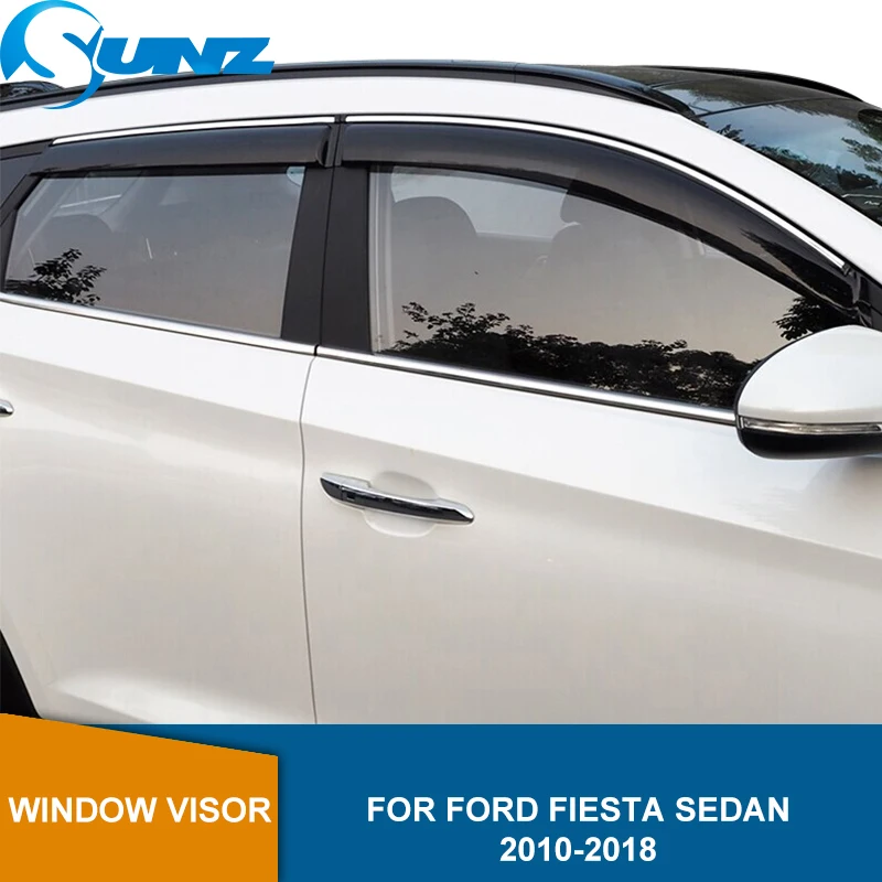 

Side Window Deflectors FOR Ford Fiesta Sedan 2010 2011 2012 2013 2014 2015 2016 2017 2018 Sun Rain Protector Window Visor SUNZ