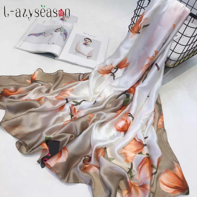 2019 модный Шелковый шарф Роскошные женские брендовые шарфы для леди Женская