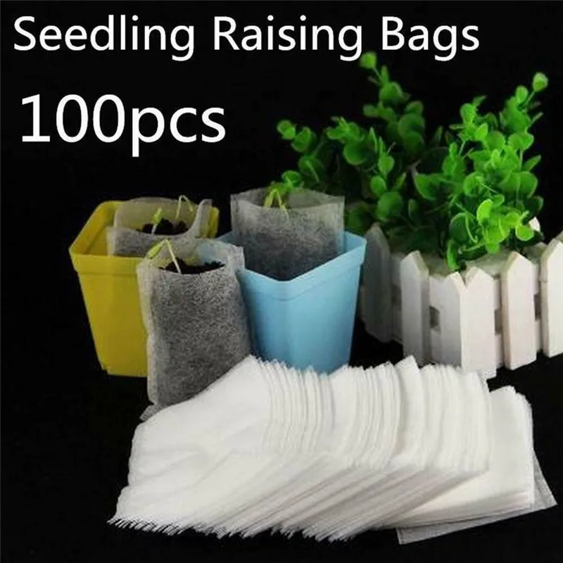 

100pcs 8*10cm Seedling Plants Nursery Bags Organic Biodegradable Grow Bags Nursery Pots Environmental Protection Garden Supplies