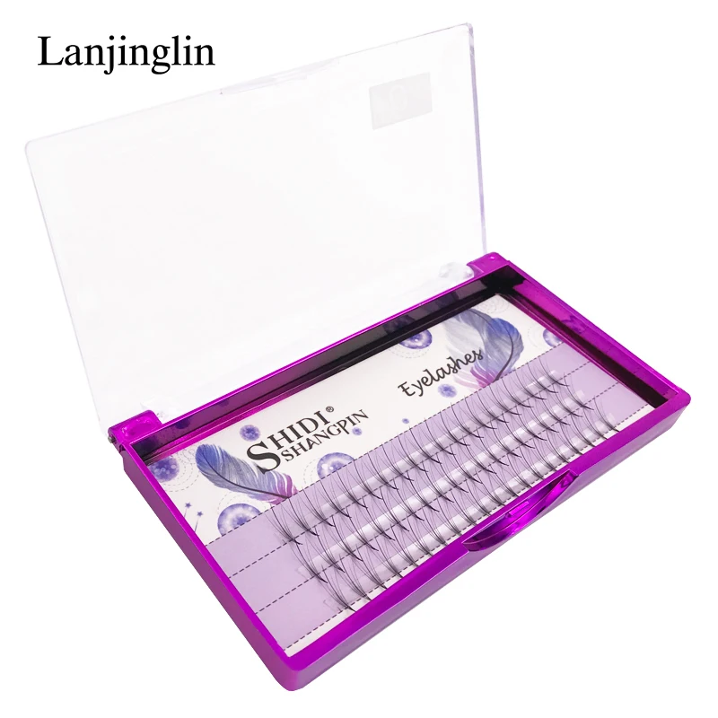LANJINGLIN 8/10/12 мм 60 Индивидуальные Накладные наращивание ресниц натуральные ресницы для наращивания ручной работы накладные ресницы для макияжа инструменты