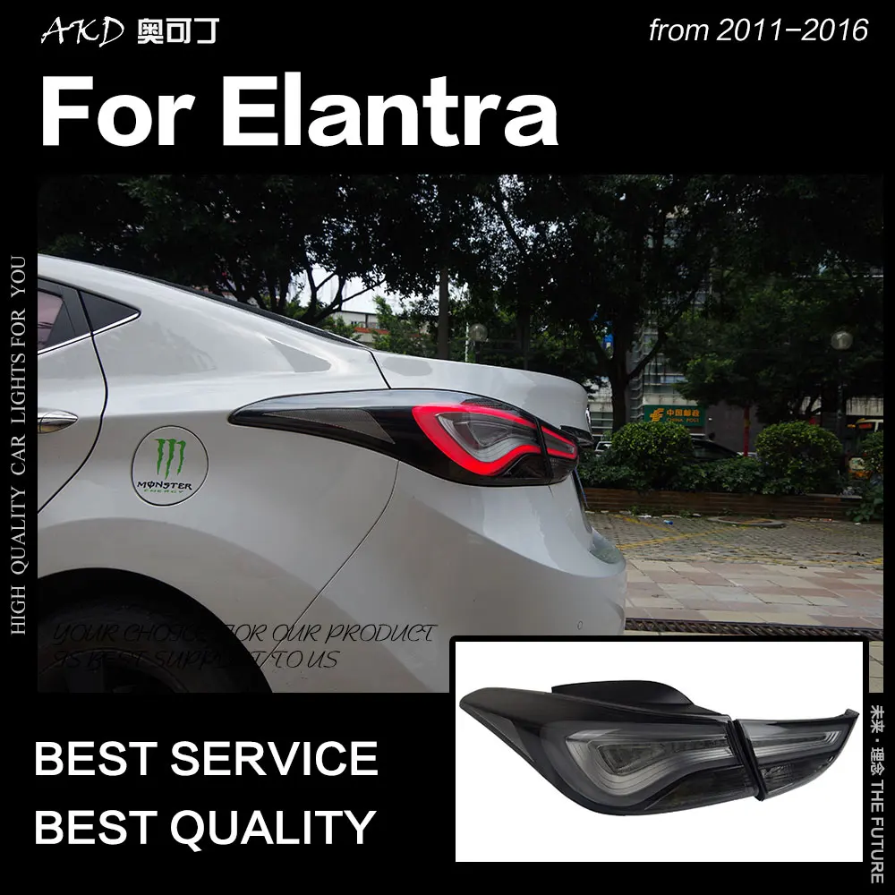 AKD Car Styling for Hyundai Elantra Tail Lights 2011-2016 LED Tail Lamp LED Rear Lamp DRL Signal Brake Reverse auto Accessories