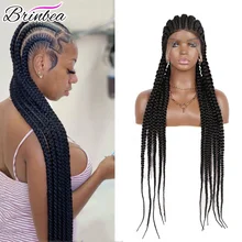 

Brinbea Synthetic Box Braided Lace Front Wig 360 Full Wig 36 Inches Long Cornrow Braids Hair With Baby Hair For Black Women