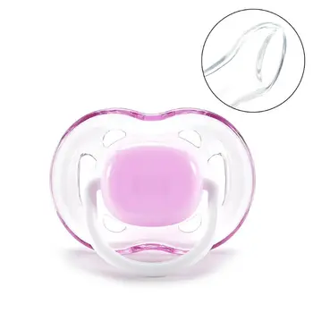 

Baby Silicone Pacifier Soothing Infants Bite Chew Supplies Newborn Comfort Appease Nipple Flat Teat Pacifiers