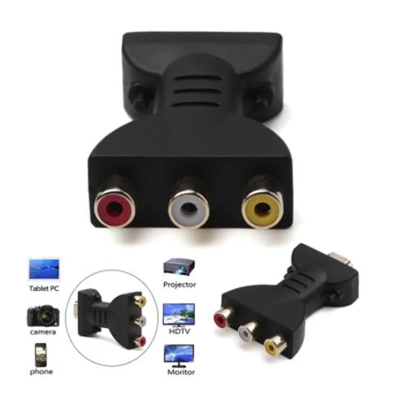 Цифровой сигнал AV 1080p HDMI-совместимый адаптер VGA штекер на 3 RCA аудио видео кабель RGB
