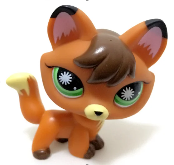 Старый pet shop lps игрушки собака Редкие стоячие короткие волосы lps кошка котенок лиса милый щенок животное для девочек коллекция