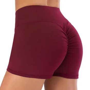 

Women Summer Thin Section Shorts Pure Color Skinny High Elastic Gym Workout High Waist Sprot Shorts Red Black Hot Shorts