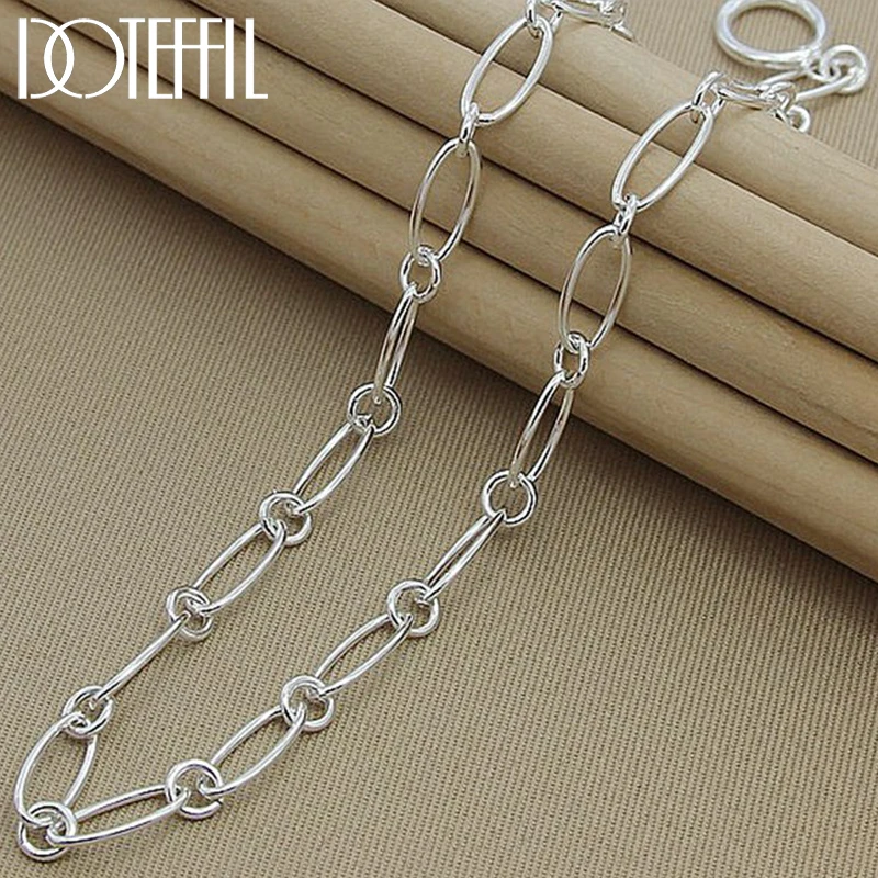 Necklace Jewelry Simple-Chain 925-Sterling-Silver DOTEFFIL 18-Inches Charm Fashion Woman