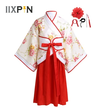 

Girls Hanfu Dance Costume Ancient Chinese Traditional Hanfu Tang Suits Cardigan Tops with Skirt Set Halloween Cosplay Costume
